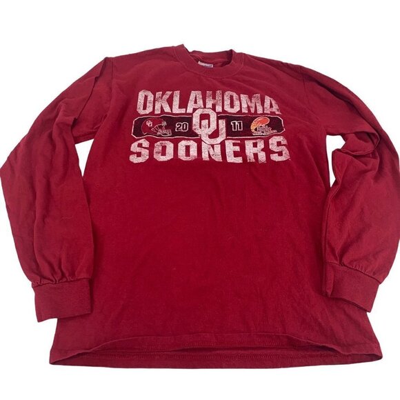 Long Sleeve Oklahoma Sooners Red Tee Shirt - Picture 1 of 10